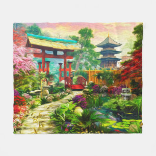 Trädgårds- Pagoda Sakura för japan och vattenfa Fleecefilt