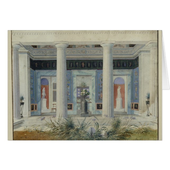 Trädgårds- portico, c.1834 hälsningskort (Framsidan Horizontal)