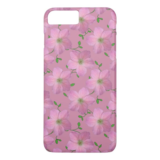 Trädgårds- rosa pelargonblomma på någon färg Case-Mate iPhone skal (Baksida)