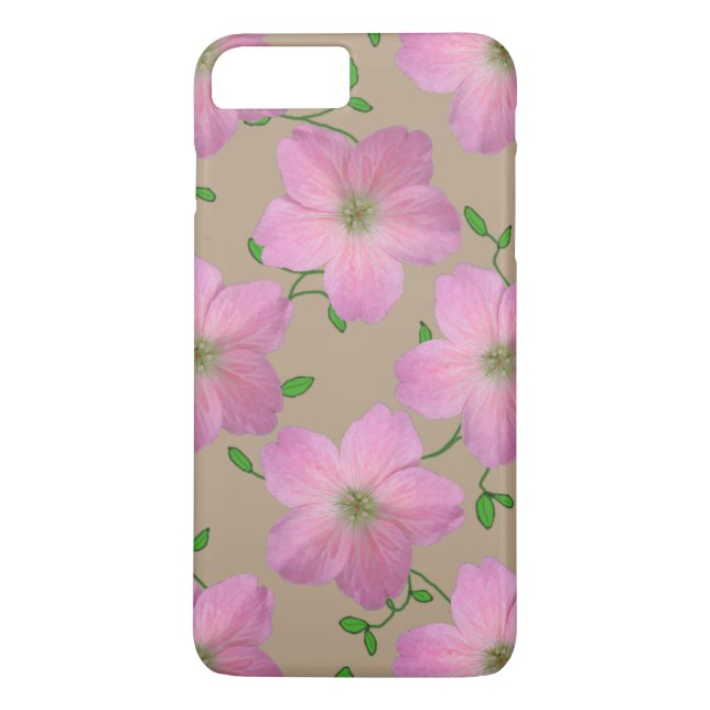 Trädgårds- rosa pelargonblomma på någon färg Case-Mate iPhone skal (Baksida)