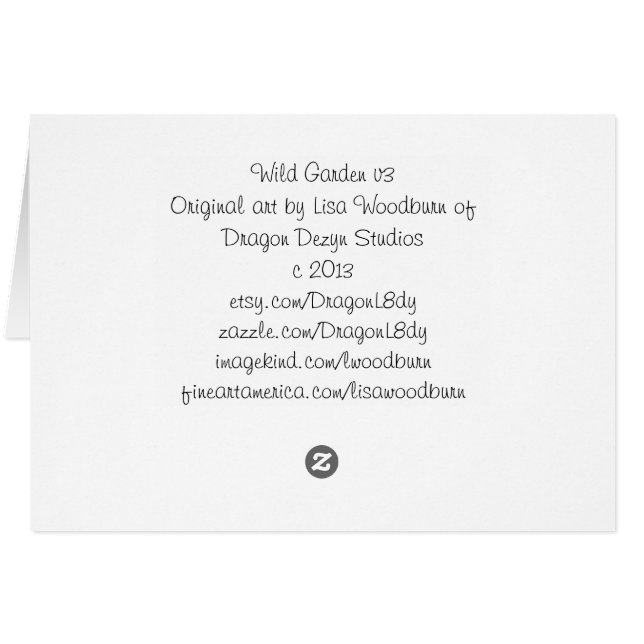 Trädgårds- samling v3 för vild hälsningskort (Baksidan Horizontal)