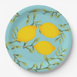Trädgårds- tallrikar för partycitronpapper