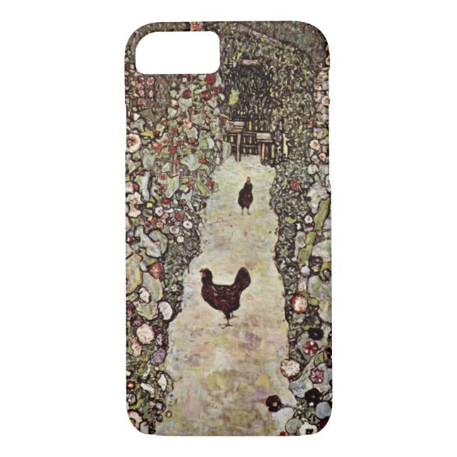 Trädgårds- väg med höna~ Gustav Klimt Case-Mate iPhone Skal (Baksida)
