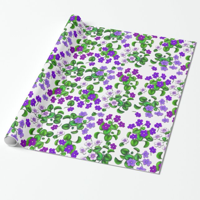 Trädgårds- violetta blommor för lilor som slår in presentpapper (Utrullad)