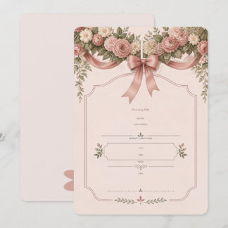 Trädgårdsbåge Blommig Baby Shower Inbjudan