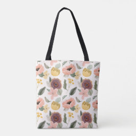 Trädgårdsblomma Illustration Jätte-Tote Tygkasse