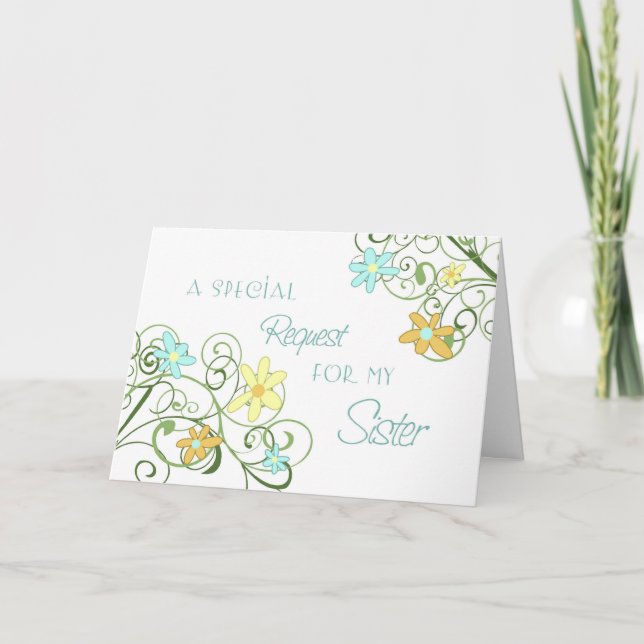 Trädgårdsblomma syster brudtärna inbjudningskort (Framsida)
