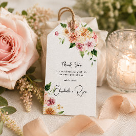 Trädgårdsblommig äng | Tacksamhet för sommarbröllo Presentetikett