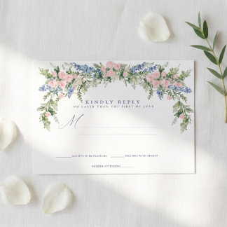 Trädgårdsblommig bröllop Svar vänligen