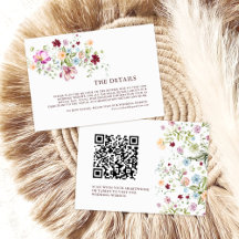 Trädgårdsblommig bröllopsdetaljer för QR-kod