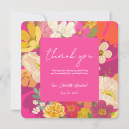 Trädgårdsblommig Rosa Bröllopsdusch Tackkort Inbjudningar