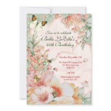 Trädgårdsblommiga festinbjudningar