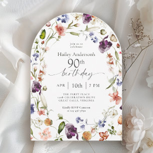 Trädgårdsblommor Botanisk Skrift 90-årsdag Inbjudningar