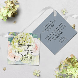 Trädgårdsblommor Bröllopsdusch Dammt blå Gåvor Etiketter