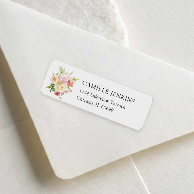 Trädgårdsblommor Butik Bröllopsdusch Returadress Etikett (Flower Market - Love in Bloom Bridal Shower Return Address Label)