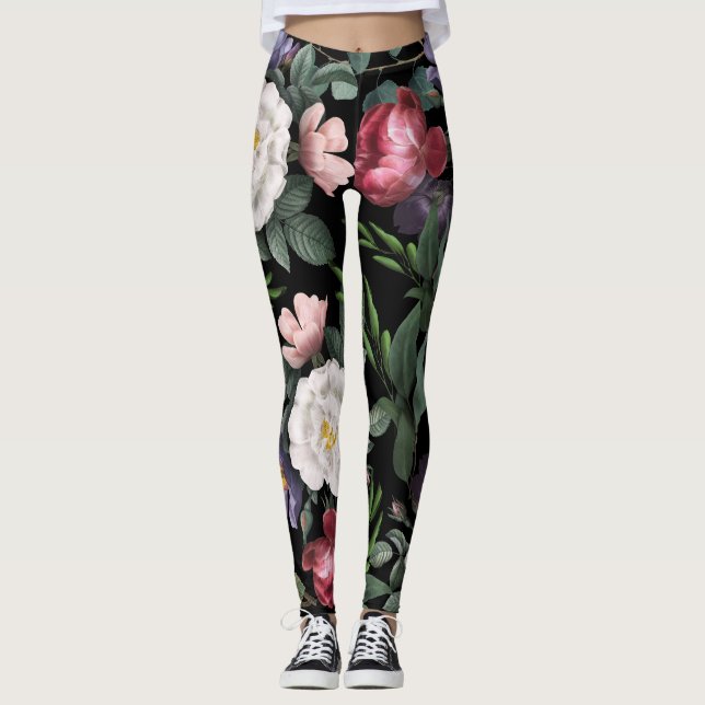 Trädgårdsblommor i Luxury ro Leggings (Framsida)