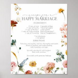 Trädgårdsblommor Recept för ett lyckligt äktenskap Poster