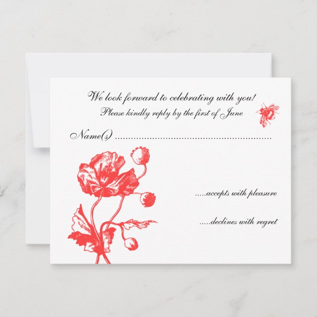 Trädgårdsblommor RSVP Inbjudningar (Framsida)