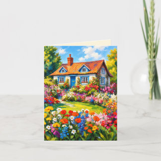 Trädgårdsblommor välkomstkort för lanthuset kort