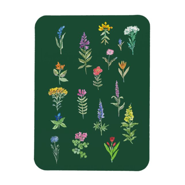 trädgårdsblommor vykort  magnet (Vertikal)