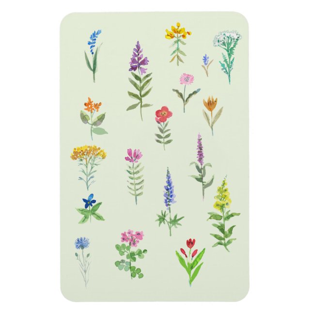 trädgårdsblommor vykort  magnet (Vertikal)