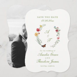 Trädgårdsbröllop Die Cut Save the Date-kort Inbjudningar
