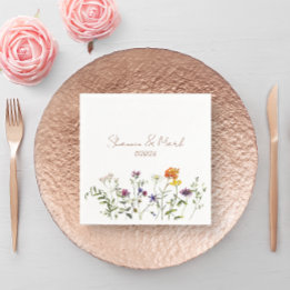 Trädgårdsbröllop med vildblommor servetter