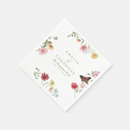 Trädgårdsbröllop Servetter med Vilda Blommor