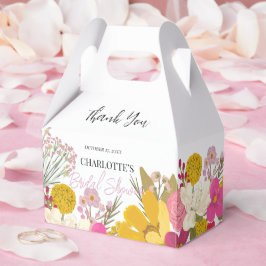 Trädgårdsbröllop tackkort för sommaren med blommot presentaskar