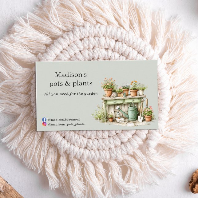 Trädgårdscentrets vattenfärg visitkort (Skapare uppladdad)