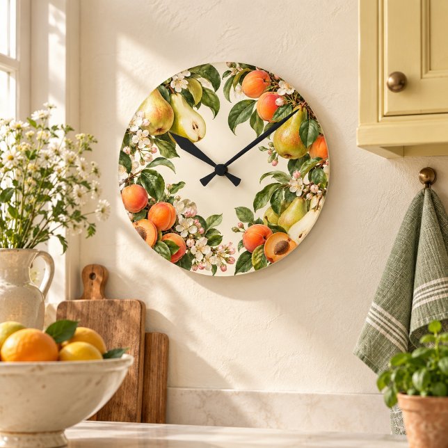 Trädgårdscirkel väggklocka (8 inch acrylic wall clock with black hands. Flat printed design. Styled scene; props not included.)