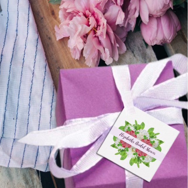 Trädgårdsdahlia Bröllopsdusch Gåvor Etiketter (Skapare uppladdad)