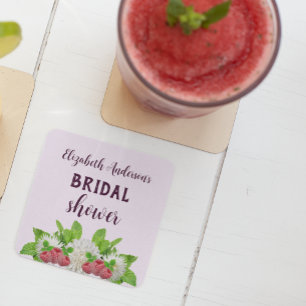 Trädgårdsdahlia Bröllopsdusch Underlägg Papper Kvadrat