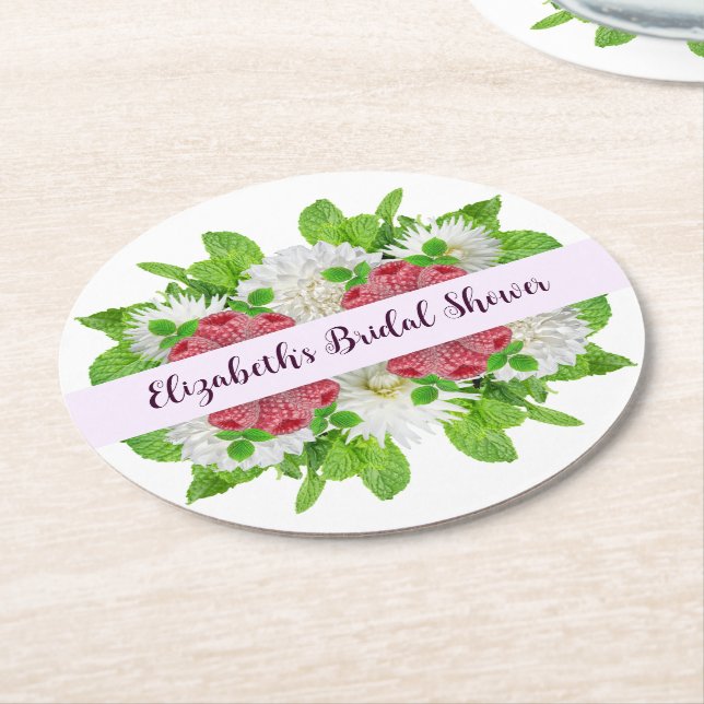 Trädgårdsdahlia Bröllopsdusch Underlägg Papper Rund (Vinklad)