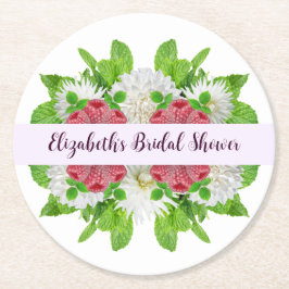 Trädgårdsdahlia Bröllopsdusch Underlägg Papper Rund