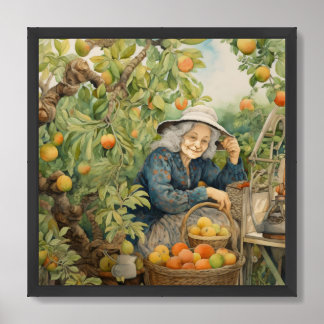 Trädgårdsdam frukt och skratt poster