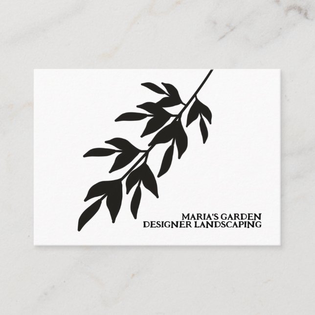 Trädgårdsdesigner Botanisk Blad Visitkort (Framsida)