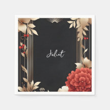 Trädgårdsdiamant Röd Svart Och Guld Bröllopsdusch