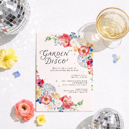 Trädgårdsdisco Blommig Festinbjudan Inbjudningar