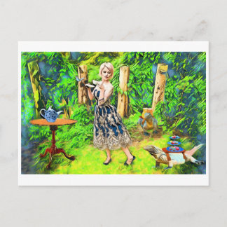 Trädgårdsdjur av typen Magic Tea Party Vykort