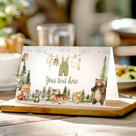 Trädgårdsdjur Baby Shower Party Mat Tent Placeringskort