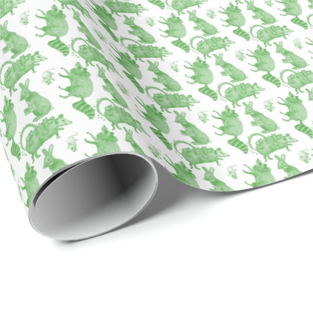 Trädgårdsdjur Semesterpresentpapper (Grön) Presentpapper (Rullad Hörn)