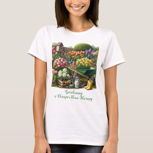 Trädgårdsentusiast / Vårblommor  T Shirt (Framsida)