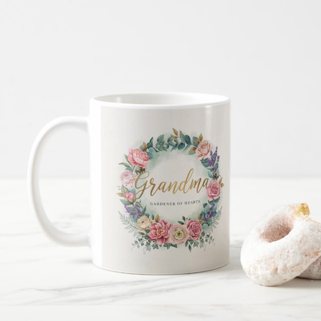 Trädgårdsentusiastisk mormor kaffemugg (Med munk)