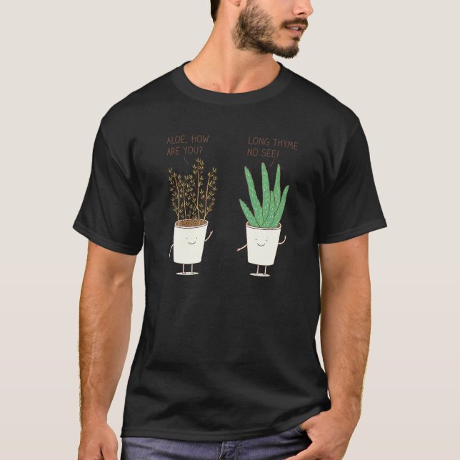 Trädgårdsetikett Aloe Träd  Trädgårdsväxter T Shirt (Framsida)