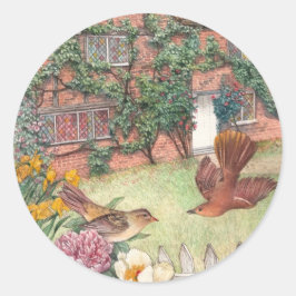 Trädgårdsetikett Runt Klistermärke