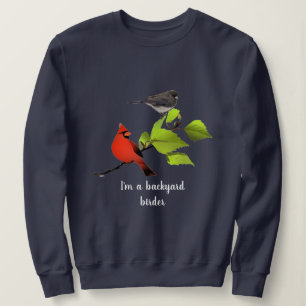 Trädgårdsfågelpresent / Kardinalfågel på blå T Shirt