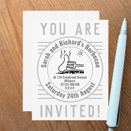 Trädgårdsfest Grillfest BBQ Inbjudan