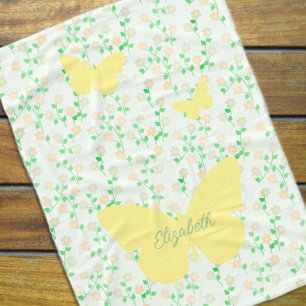 Trädgårdsfl蝴or med fjärilar Blommig Fleecefilt