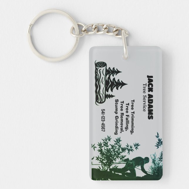 Trädgårdsföretagets Virkesavverkning Kort Nyckelring (Framsidan)